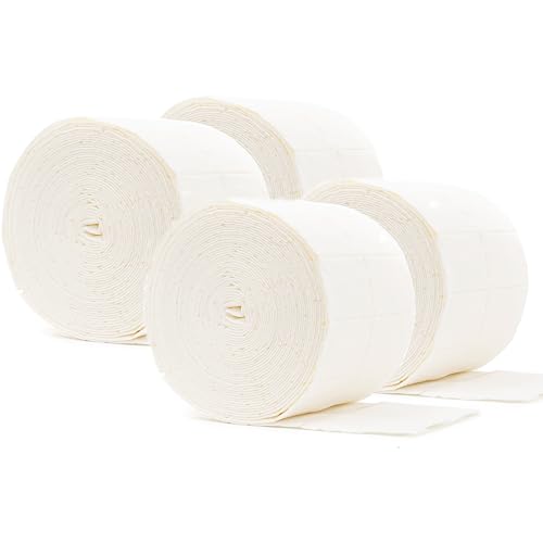 LALILL 2000 pezzi di pad (4 rotoli da 500 pezzi) - tamponi senza pelucchi per cleaner, remover - salviette nail design manicure - cellulosa senza pelucchi - gel, smalto gel, unghie