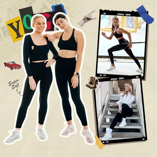 Ymmott Leggins Donna Vita Alta Pantaloni Sportivi Donna Controllo della Pancia Opaco Leggings Palestra per Yoga Fitness Pilates