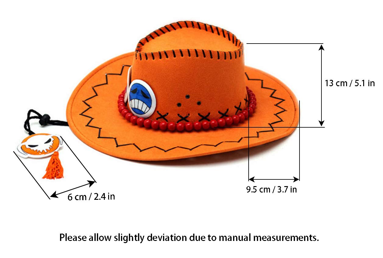 WANHONGYUE One Piece Portgas·D·Ace Anime Cosplay Cappelli da Cowboy Australiano Occidentale Bush Cappello