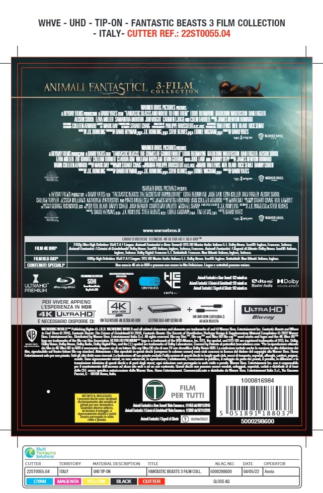 ANIMALI FANTASTICI 1-3 TRAVEL ART EDITION (4K Ultra HD + Blu-Ray)