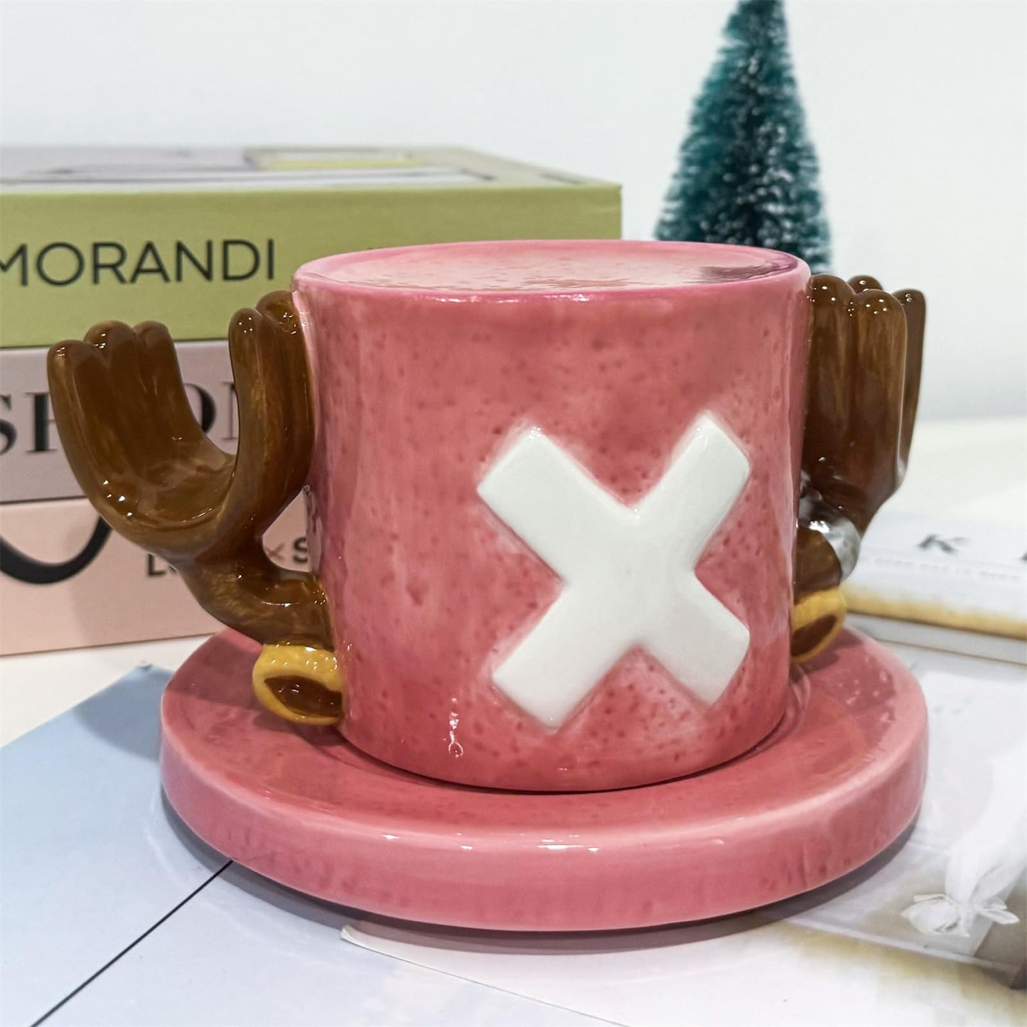 FINDAMAZE One Piece Anime Tazza,Chopper's Hat Tazza da Caffè in Ceramica Mug,Regalo Anime,Regalo per Natale, Compleanno, Anniversario (Chopper)