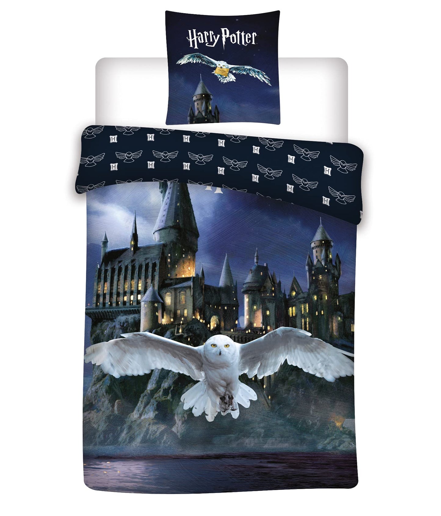 Set di biancheria da letto Harry Potter, copripiumino 140 x 200 cm, federa, Hogwarts, 63 x 63 cm, 100% poliestere