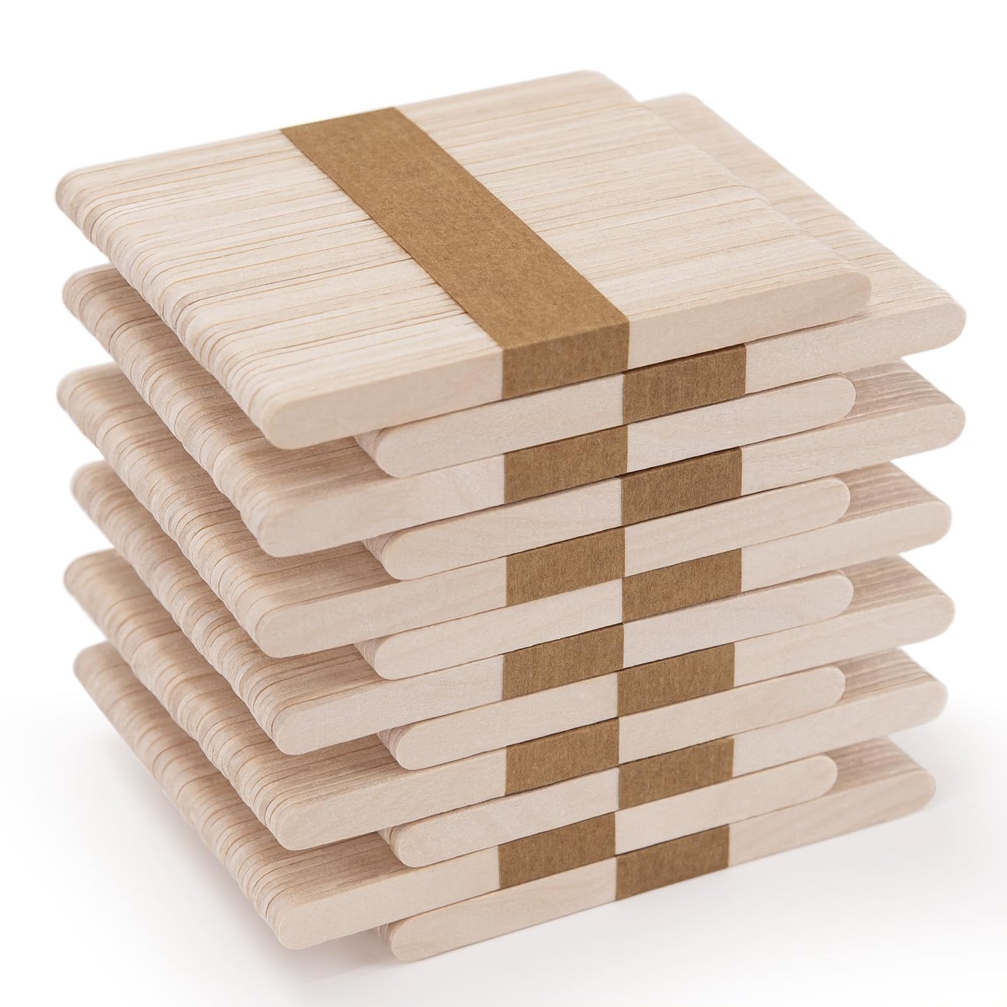 WISYOK 600PZ Bastoncini Legno, Abbassalingua Legno Sterili, Stecchi Gelato Naturale, Bacchetti Gelato per Lavoretti, Legnetti Lollipop, Bastoncini per Ceretta - 114x9x2mm