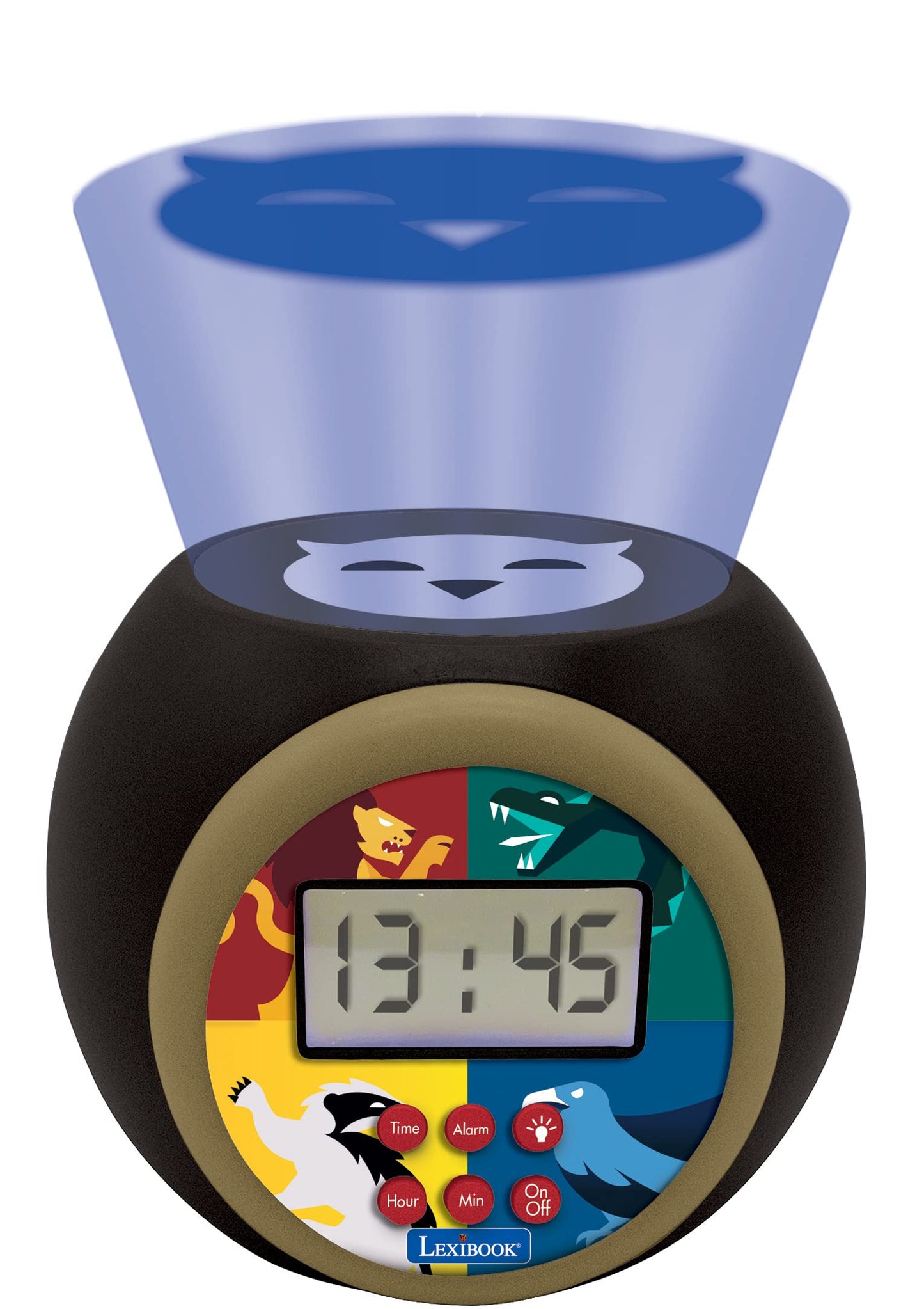 Lexibook, Harry Potter, Sveglia a proiettore con funzione snooze e sveglia, luce notturna con timer, schermo LCD, funzionamento a batteria, nero, RL977HP