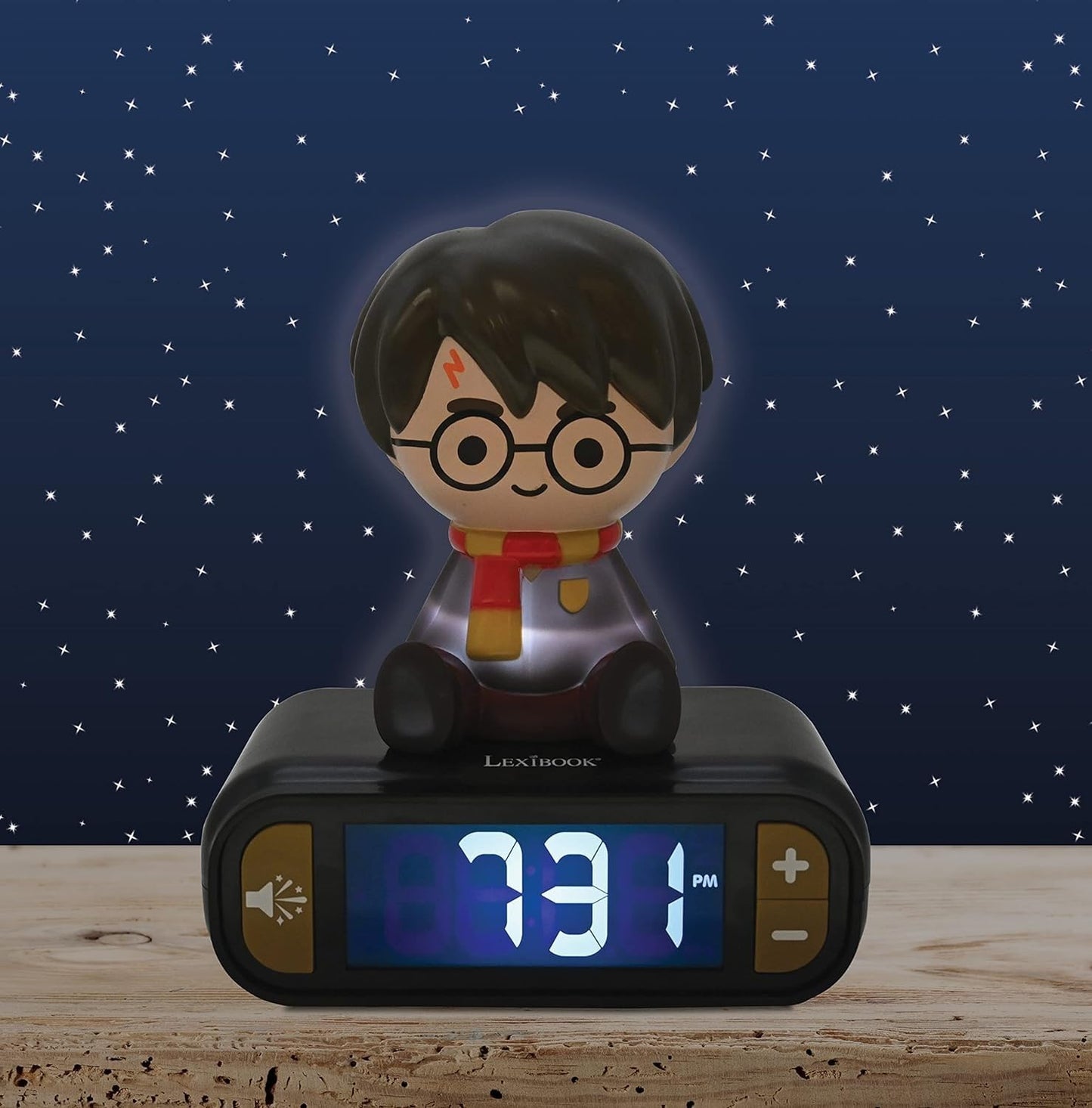 Lexibook-RL800HP Lexibook-Sveglia Digitale Luce Notturna Snooze, Orologio per Bambini, Harry Potter Luminoso, Colore Nero, Batterie Non Incluse