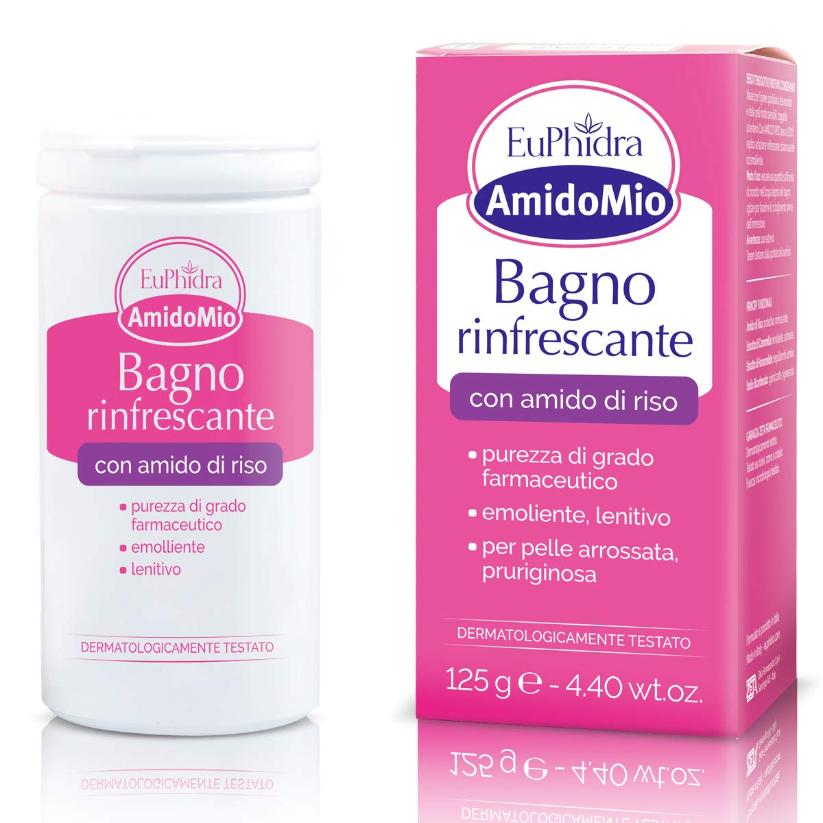 Amido Mio Bagno Rinfrescante - Polvere Amido di Riso per Pelli Secche e Delicate - 125 g.