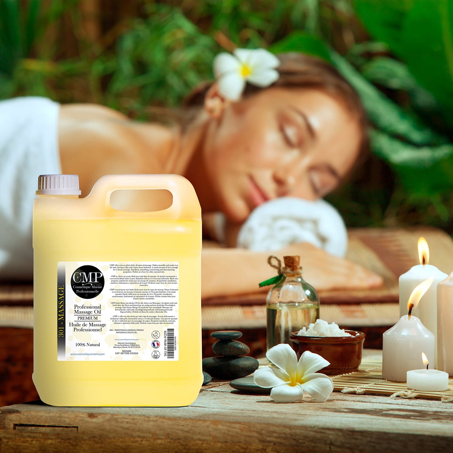 Olio da Massaggio Professionale + Dispenser Gratis - Formato Economico - Ideale per Aromaterapia, Terapia Fisica e Trattamenti SPA - L'Esperienza di Massaggio che Stavi Aspettando - 1000 ml