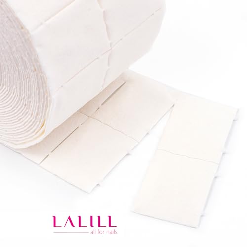 LALILL 2000 pezzi di pad (4 rotoli da 500 pezzi) - tamponi senza pelucchi per cleaner, remover - salviette nail design manicure - cellulosa senza pelucchi - gel, smalto gel, unghie