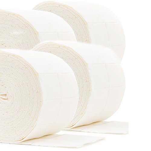 LALILL 2000 pezzi di pad (4 rotoli da 500 pezzi) - tamponi senza pelucchi per cleaner, remover - salviette nail design manicure - cellulosa senza pelucchi - gel, smalto gel, unghie