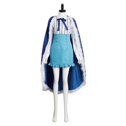 bbganlian Anime One Piece Ulti Cosplay Costume Outfit Gioco di Ruolo Uniforme Blu Mantello Set completo Halloween Carnevale Festa Dress Up Suit con Parrucca per Donne Ragazze (XXL)