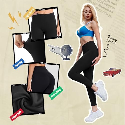 Ymmott Leggins Donna Vita Alta Pantaloni Sportivi Donna Controllo della Pancia Opaco Leggings Palestra per Yoga Fitness Pilates