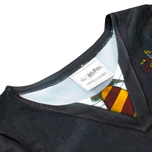 Harry Potter Costume Hermione Ragazze con bacchetta e parrucca Nero 5-6 Anni