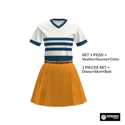 VersusModa Vestito Carnevale Nami Cosplay Anime Caricatura Costume ONEP03-Z (Taglia 3XS per altezza 140cm)