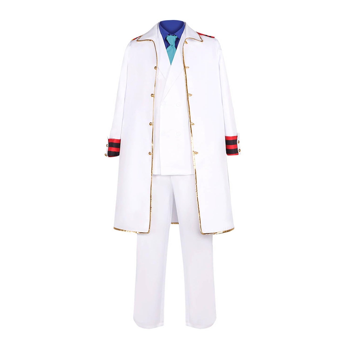 bbganlian Anime One Piece Monkey D Garp Cosplay Costume Vestito Portgas D Ace Gioco di Ruolo Uniforme Mantello Set Completo Halloween Carnevale Festa Dress Up Suit per Uomini (S)