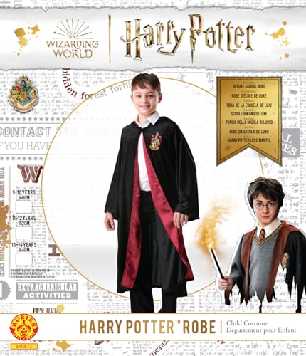 Rubies Costume Harry Potter Deluxe per Bambino e Bambina, Licenza Ufficial, Tunica con Cappuccio, Unisex, Gryffindor