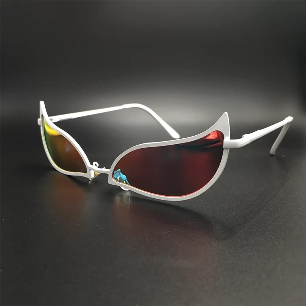 ZQD Unisex Occhiali da Sole One Piece Doflamingo Anime Cosplay Creativa Occhiali da Sole in Metallo per Party Festival Performance Cosplay Halloween Bar