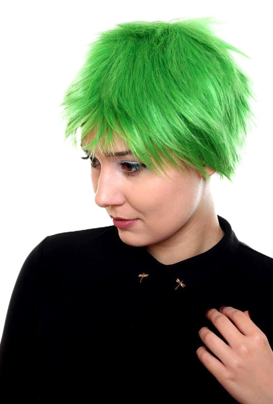 Prettyland C968 - One Piece Zoro Verde Liscio Taglio Corto Selvaggio Spettinato Parrucca Cosplay Party