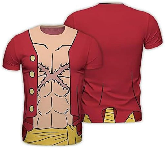 ABYSTYLE - One Piece - Replica T-Shirt - Luffy New World - Rosso - Uomo (M)