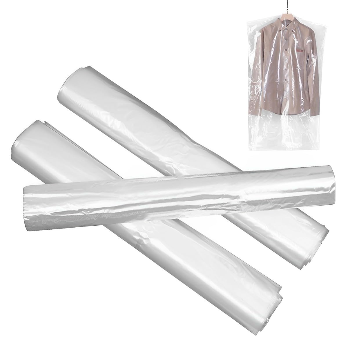 50 Pezzi Monouso Copriabiti Antipolvere Trasparenti,60 x 100 cm Buste Copriabiti Trasparenti di Plastica,Copri Abiti da Armadio Impermeabili,Copertura Vestiti per Abiti, Camicie,Giacche,Abbigliamento
