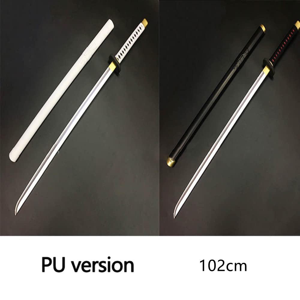 damdos Halloween Prop for Weapon Cosplay Sword Roronoaa Zoro PU Rubber Samuraiay Swords Birthdays Gifts (White)