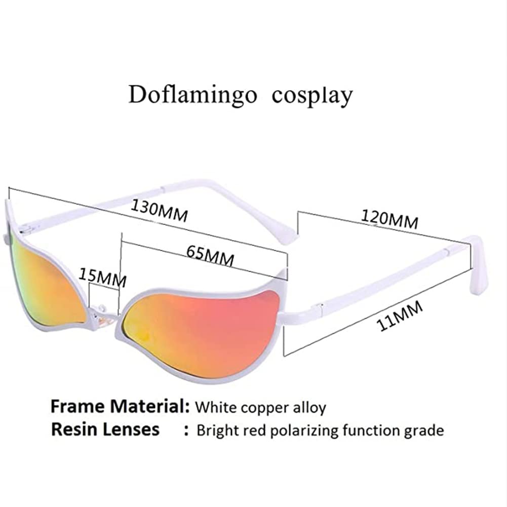ZQD Unisex Occhiali da Sole One Piece Doflamingo Anime Cosplay Creativa Occhiali da Sole in Metallo per Party Festival Performance Cosplay Halloween Bar
