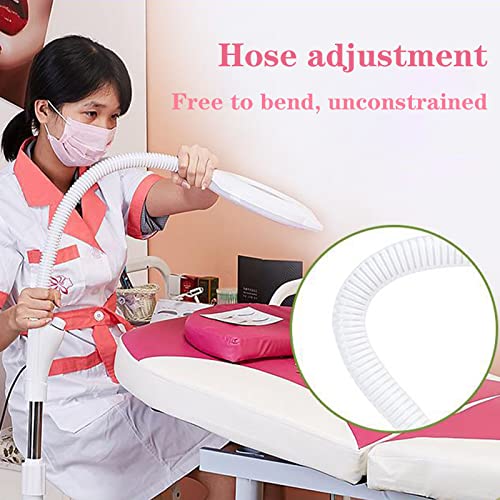 16X LED lampada lente ingrandimento da terra, regolabile Angolo del tubo tubo flessibile con 5 ruote girevoli - per Manicure, Lettura, Gioielli, Bambini, Elettronica, Professionale, Alluminio, Bianco