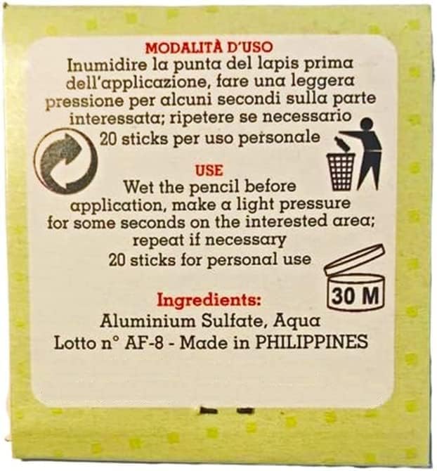 MAUQI - 100 FIAMMIFERI EMOSTATICI IN ALLUME DI POTASSIO - PROPRIETA' ASTRINGENTE FERMA SANGUE