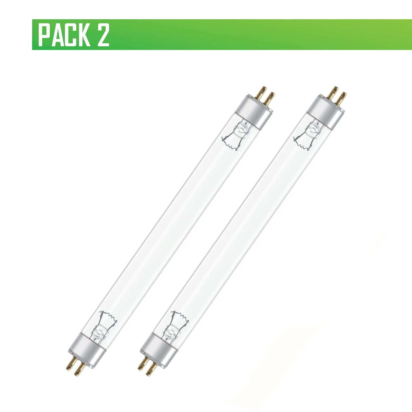 CLAR - Sterilizzatore UV 6W, Lampade Germicide uv-c, UV Germicida, Lampada Uv Acqua, Lampada uvc, Lampada di ricambio, Lampada Sterilizzazione (6 Watts T5, Pack 2)