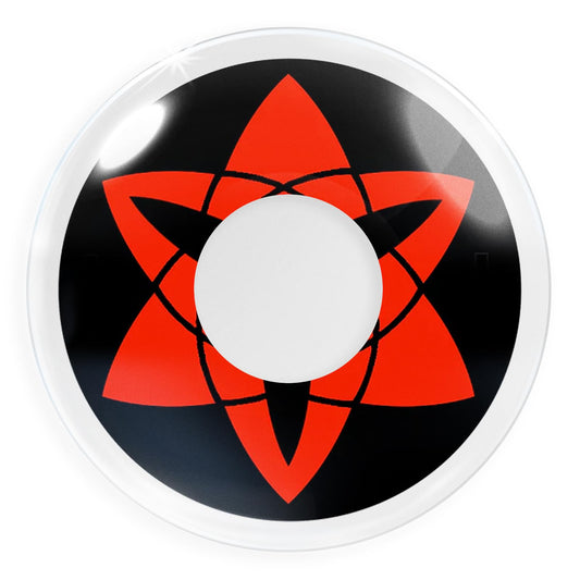 Meralens - Lenti a contatto colorate"Sasuke's Mangekyou Heroes Of Cosplay con porta lenti a contatto - ideali per Manga Anime Sharingan Halloween – Durata 1 Anno - 1 Coppia senza correzione