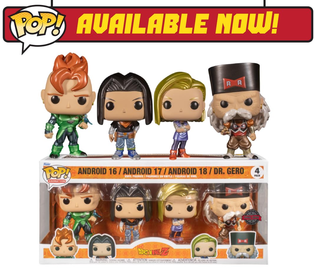 Funko Pop! Animation: Dragon Ball Z - Android 16-4PK - Figura in Vinile da Collezione - Idea Regalo - Merchandising Ufficiale - Giocattoli per Bambini e Adulti - Anime Fans