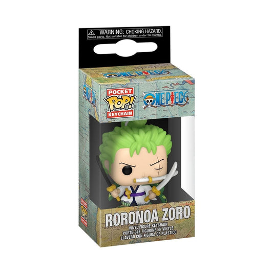 Funko Pop! Keychain: One Piece - Roronoa Zoro- Mini Figura in Vinile da Collezione Novità Portachiavi - Riempitivi per Calze - Idea Regalo - Merchandising Ufficiale - Anime Fans - Minifigure