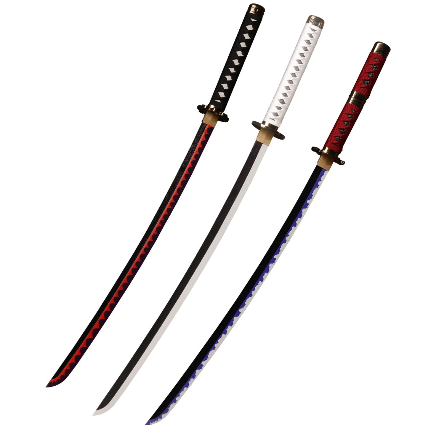 kljhld Spada Cosplay di bambù Anime Spada, Spada Roronoa Zoro Katana Set di Tre Pezzi, Spada Shusui e Spada Wado Ichimonji e Spada Sandai Kitetsu Katana 103 cm/40 Pollici
