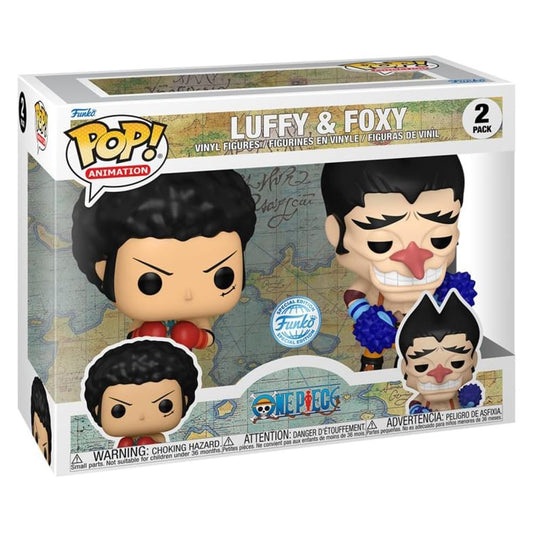 Pack 2 Figurines Funko Pop Animation One Piece Luffy & Foxy with Chase Modèle aléatoire