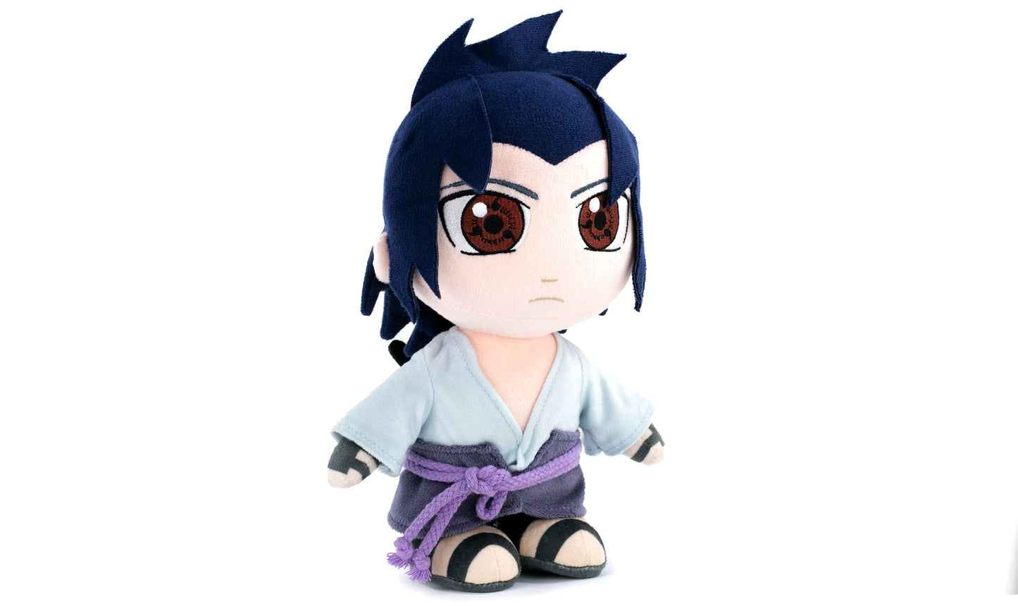 Peluche dei Personaggi di Naruto 25cm - Naruto, Kakashi, Sasuke, Kurama - Edizione da Collezione - Qualità Super Soft (25cm con Display, Sasuke)