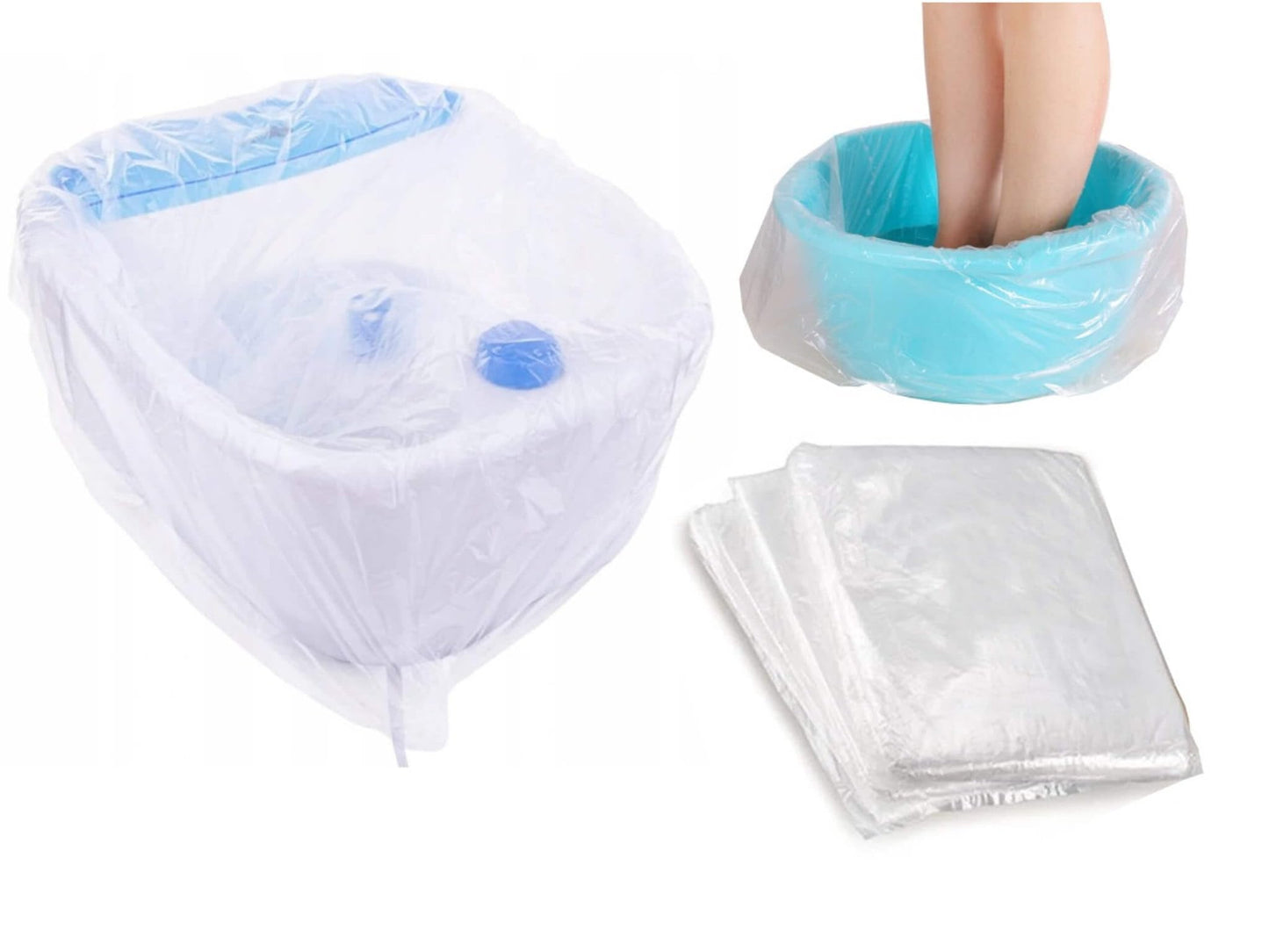 LALILL Sacchetti per pediluvio monouso 50 pezzi - Pedicure igienico - Protezioni per pediluvio - Sacchetti adatti per spa, podologia