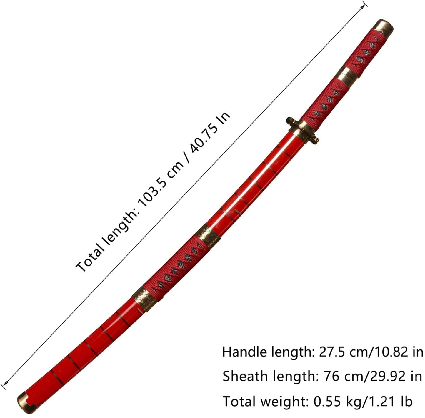 KOGUMA 4PCS One Piece Roronoa Zoro Cosplay Spade di legno Puntelli Replica 100cm