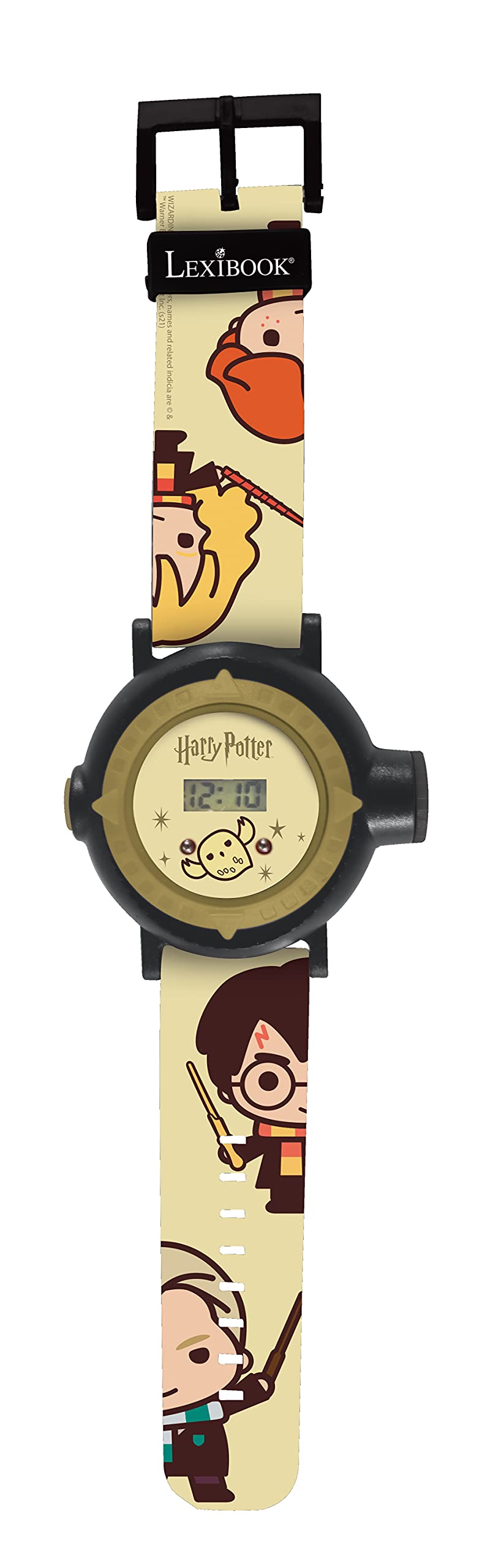 Lexibook Orologio da Polso Regolabile con 20 proiezioni dell'universo Harry Potter-Nero e Oro DMW050HP
