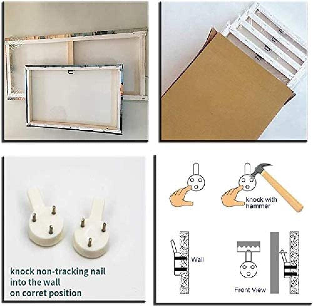 Wondbeau Stampa su Tela 5 Pezzi Dipinti Cinque Quadri Consecutivi Moderna Decorazione della Casa Modulare Astratto Poster con Cornice S/75cm×40cm Anime Giapponese One Piece Rufy