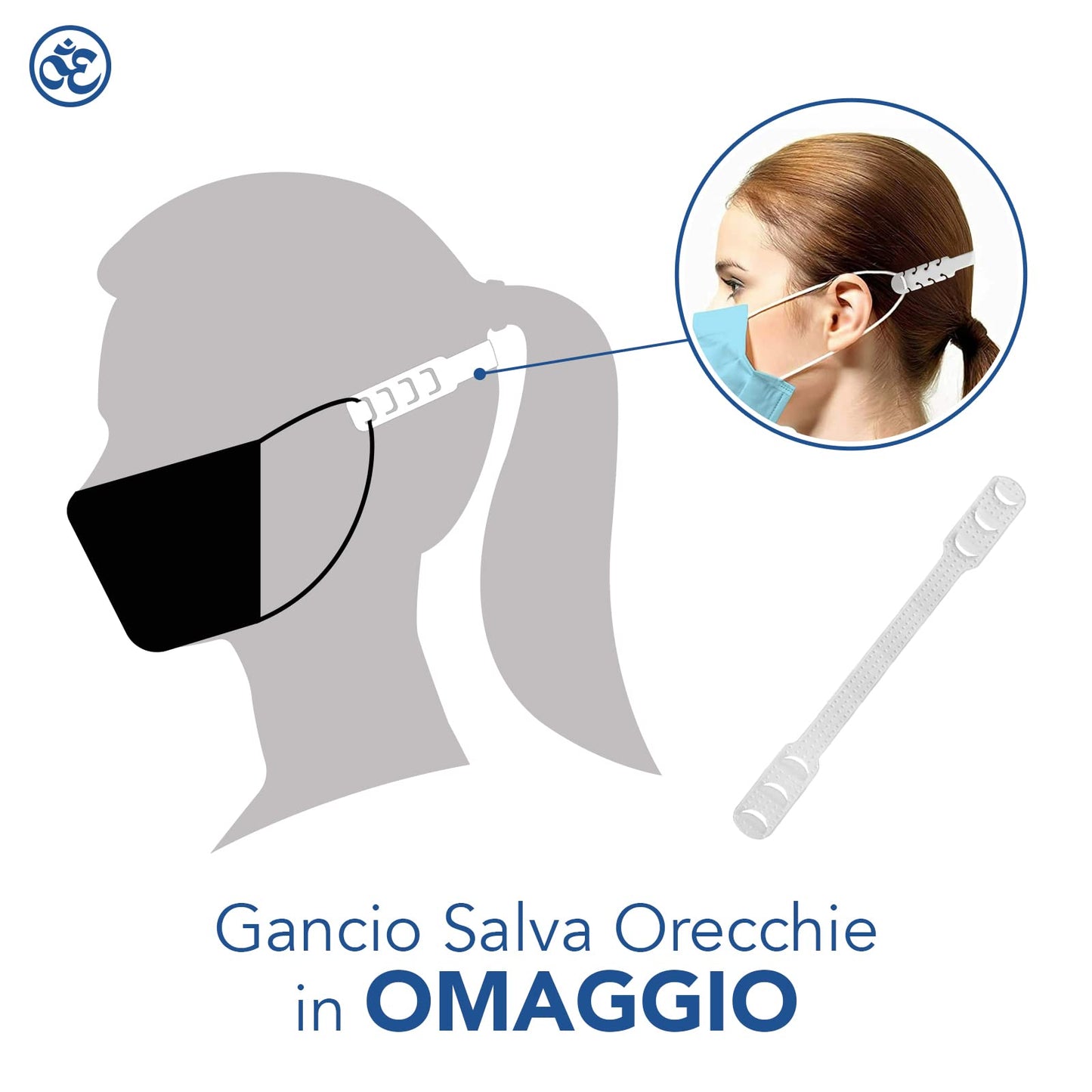 100 mascherine chirurgiche nere 3 veli in confezioni richiudibili da 10 ad alta filtrazione BFE ≥ 99,9% IIR CE Dispositivo Medico di classe IIR certificate CE + Gancio salve orecchie