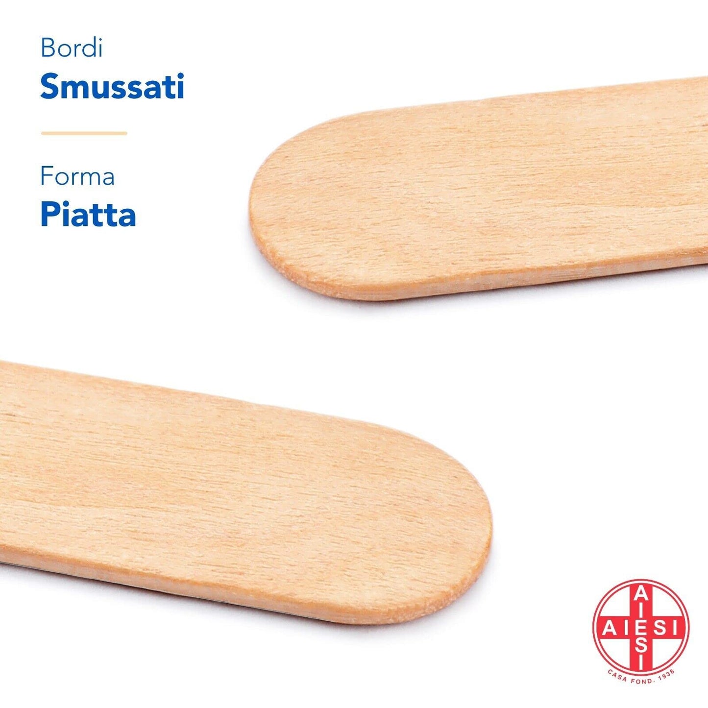 AIESI® Abbassalingua in legno monouso NON STERILI (Confezione da 100 pezzi), Spatole legno per ceretta