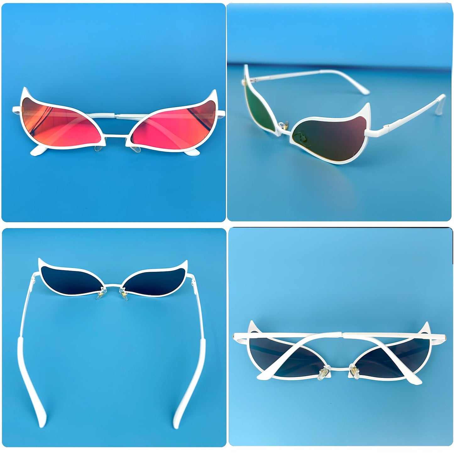 BJPERFMS Occhiali Doflamingo One Piece, Doflamingo Glasses, Anime Cosplay Occhiali da Sole, Occhiali Veloci, One Piece Gadget, per Party Festival Performance Halloween, Unisex