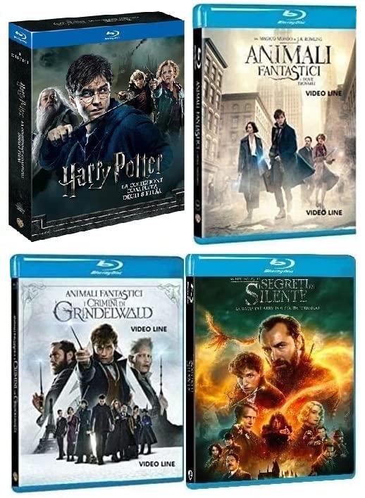 HARRY POTTER Collezione Completa (8 Blu Ray) + ANIMALI FANTASTICI - Dove Trovarli + I Crimini di Grindelwald + I Segreti di Silente (3 Blu Ray) Edizione Italiana