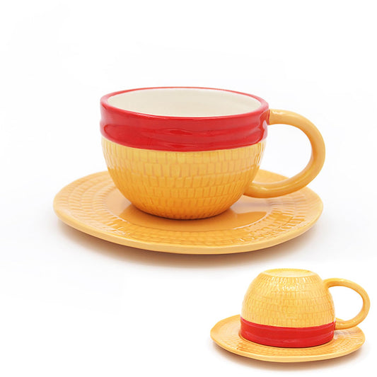 Bocguy Tazza One Piece, Luffy's Hat Tazza Anime, Tazze One Piece Cappelli Set, One Piece Gadget Tazze Divertenti, Tazza Personalizzata Regalo per Natale, Compleanno, Anniversario 300 ml