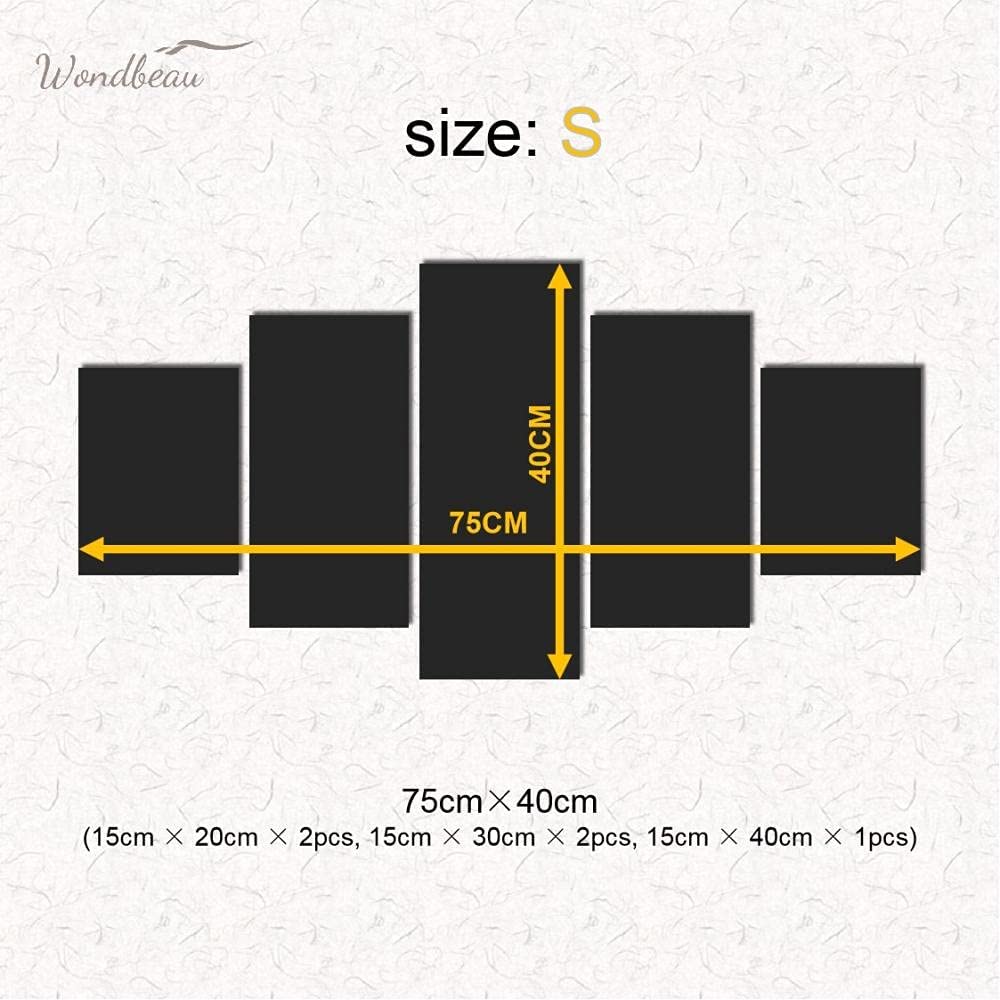 Wondbeau Stampa su Tela 5 Pezzi Dipinti Cinque Quadri Consecutivi Moderna Decorazione della Casa Modulare Astratto Poster con Cornice S/75cm×40cm Anime Giapponese One Piece Rufy