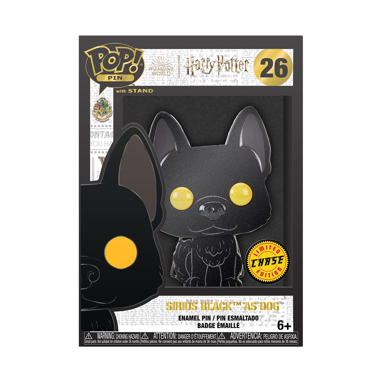 Funko Large Pop! Enamel Pin - Harry Potter POA 20th - Sirius Black As DogSpille Smaltate - Spilla da Collezione Carina - per gli Zaini & Borse - Idea Regalo - Merchandising Ufficiale