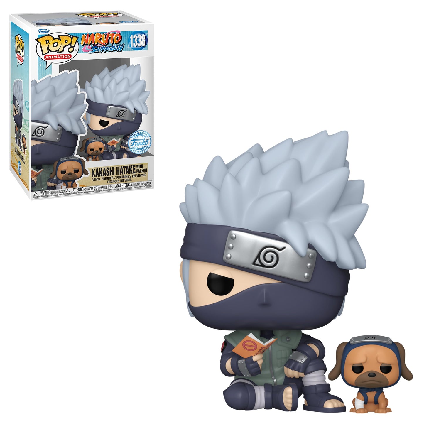 naruto shippuden - pop funko vinyl figure 1338 kakashi w/dogs 9cm ga excl