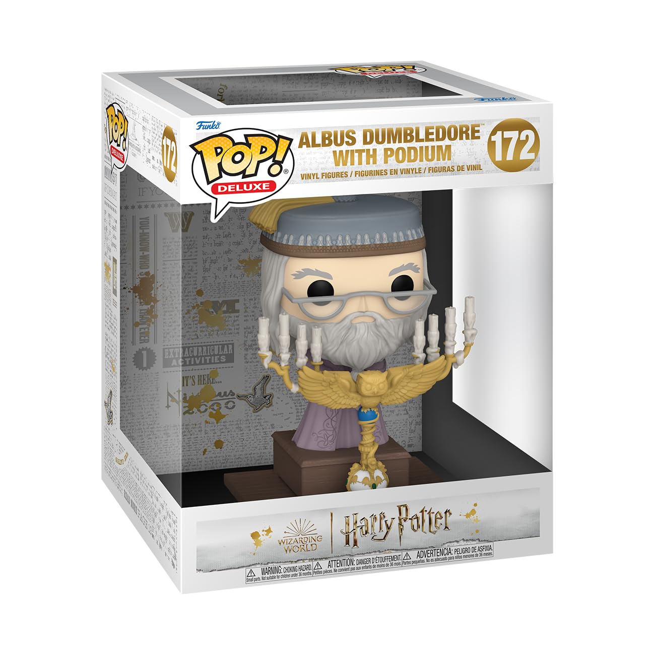 Funko POP! Deluxe: Harry Potter Prisoner Of Azkaban - Albus Dumbledore With Podium - Albus Silente - Figura in Vinile da Collezione - Idea Regalo - Merchandising Ufficiale - Movies Fans