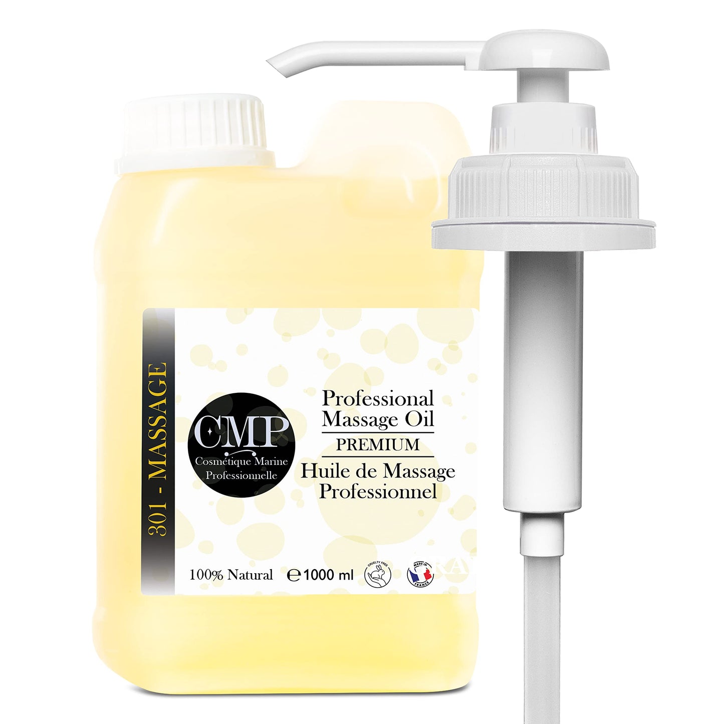 Olio da Massaggio Professionale + Dispenser Gratis - Formato Economico - Ideale per Aromaterapia, Terapia Fisica e Trattamenti SPA - L'Esperienza di Massaggio che Stavi Aspettando - 1000 ml