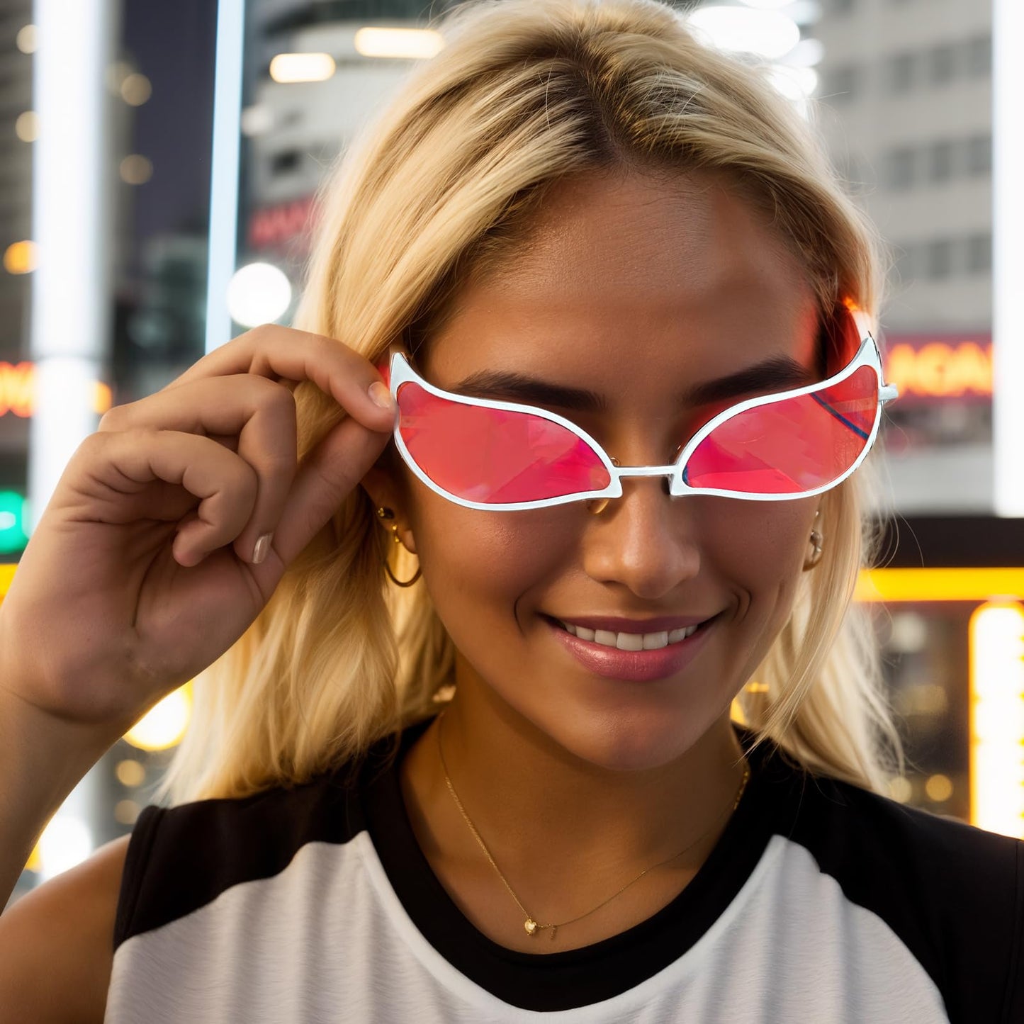 BJPERFMS Occhiali Doflamingo One Piece, Doflamingo Glasses, Anime Cosplay Occhiali da Sole, Occhiali Veloci, One Piece Gadget, per Party Festival Performance Halloween, Unisex