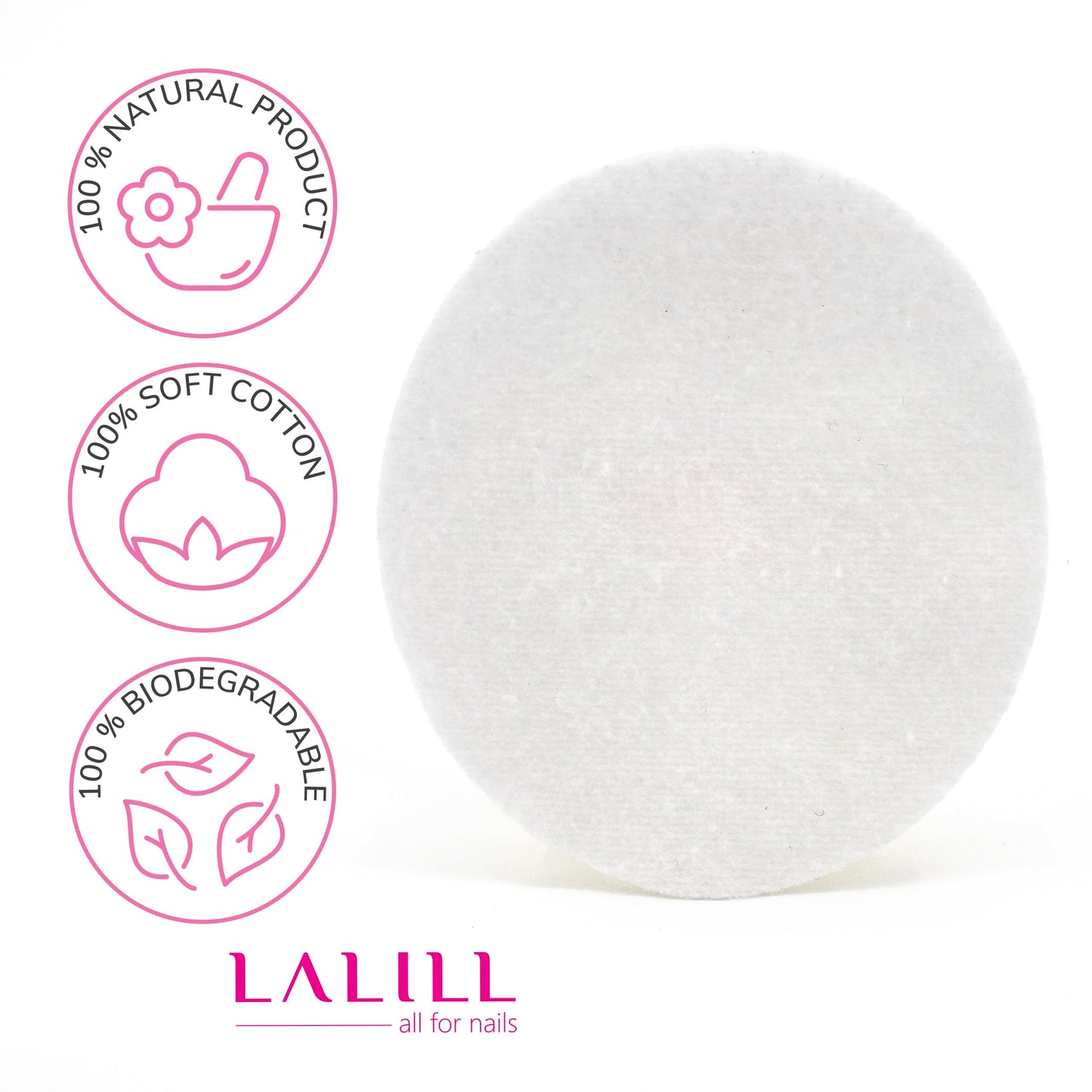 LALILL Cuscinetti di cotone in cotone, 600 pezzi, senza pelucchi, pulizia efficace del viso, adatti per pelli sensibili, in sacchetto